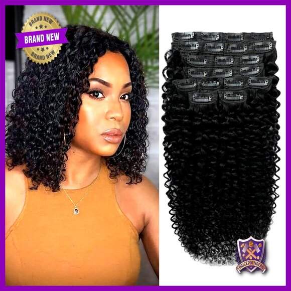 12 Inch Kinky Curly Clip In Hair Extensions 8pcs 110g Human Hair main image 6